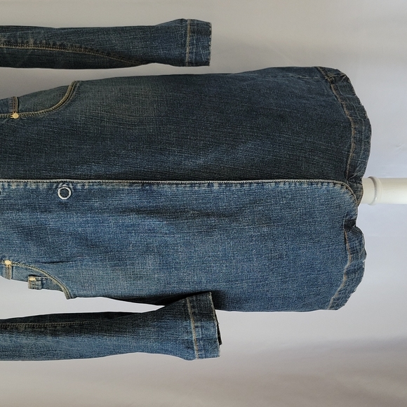 AG Adriano Goldschmied Long Denim Blazer Size Medium - Picture 8 of 13